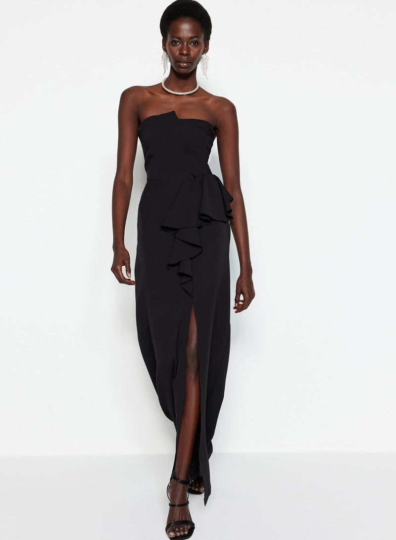 trendyol Black Woven Long Stylish Evening Dress, Night Graduation Dress (Tprss23Ae00005) - Image 1