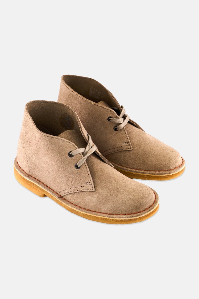 clarks Women Medium Suede Lace Up Ankle Boots, Sand - Image 1