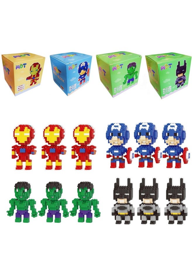 Birthday Popper Birthday Popper Superhero Avengers Mini Figures | Set of 12 | DIY Building Blocks Toys, Smart Activity for Kids | Birthday Return Gifts  - Image 1