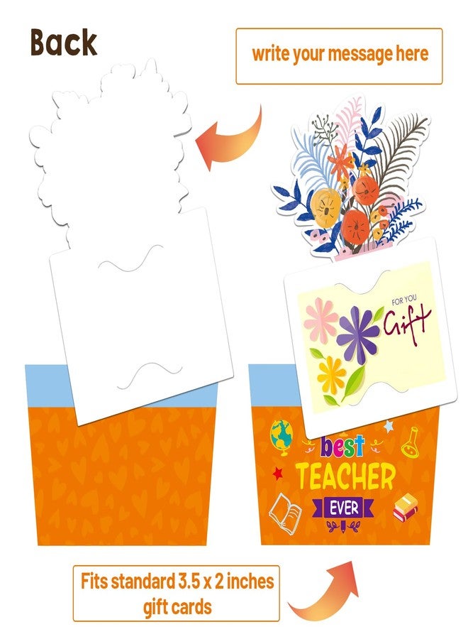 Fancy Land 12 Pcs Teacher Appreciation Gift Card Holders Money Card Sleeves Teacher Appreciation Gifts in Bulk for End of School Year Graduation - Image 3