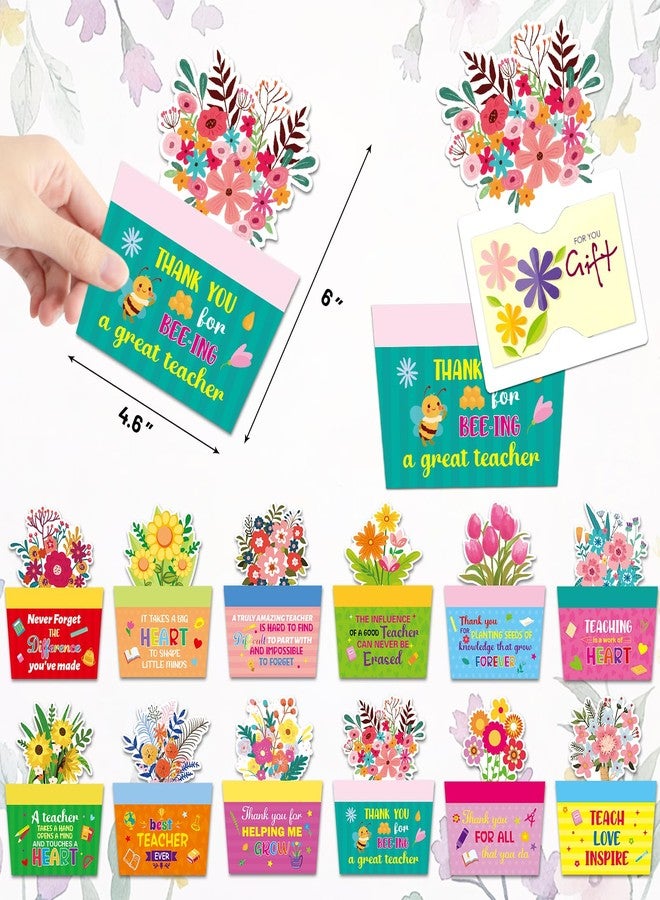 Fancy Land 12 Pcs Teacher Appreciation Gift Card Holders Money Card Sleeves Teacher Appreciation Gifts in Bulk for End of School Year Graduation - Image 2
