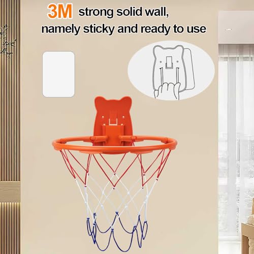 BLOCE Silent Basketball Hoop Indoor, 13" Wall Mount Ball Hoop for Door, Mounted Quiet Practice for Shooting (Hoop) - Image 4