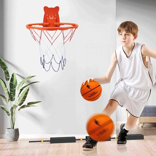 BLOCE Silent Basketball Hoop Indoor, 13" Wall Mount Ball Hoop for Door, Mounted Quiet Practice for Shooting (Hoop) - Image 3
