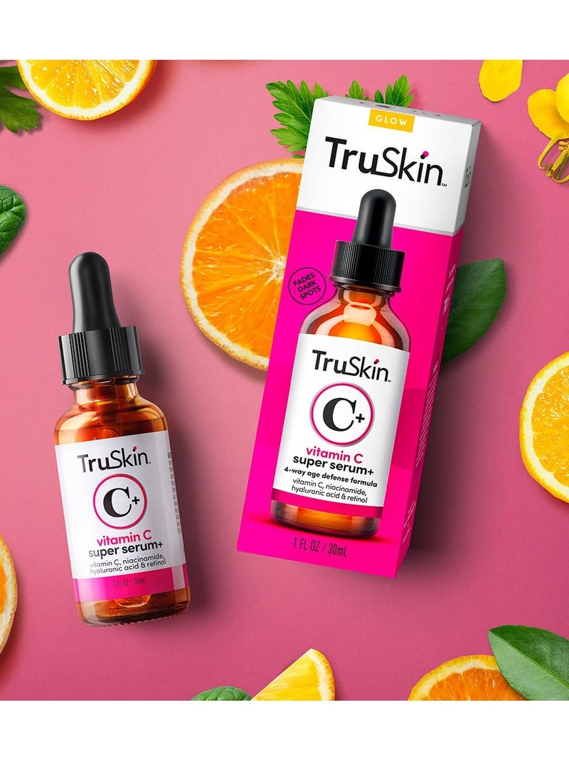TruSkin - TruSkin Vitamin C Super Serum with Niacinamide, Retinol, Hyaluronic & Salicylic Acid (BHA) - All-in-One Anti Aging Facial Serum for Brightening, Firming, Dark Spots, Discoloration - 1 fl oz - Image 1