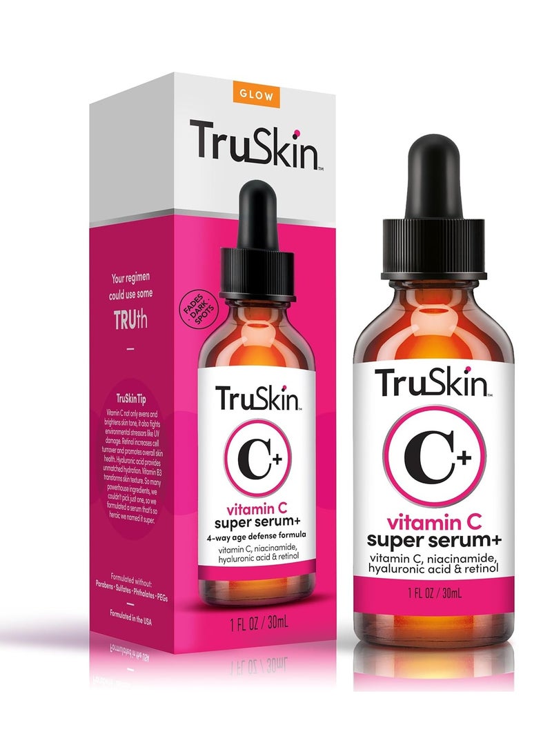 TruSkin - TruSkin Vitamin C Super Serum with Niacinamide, Retinol, Hyaluronic & Salicylic Acid (BHA) - All-in-One Anti Aging Facial Serum for Brightening, Firming, Dark Spots, Discoloration - 1 fl oz - Image 1