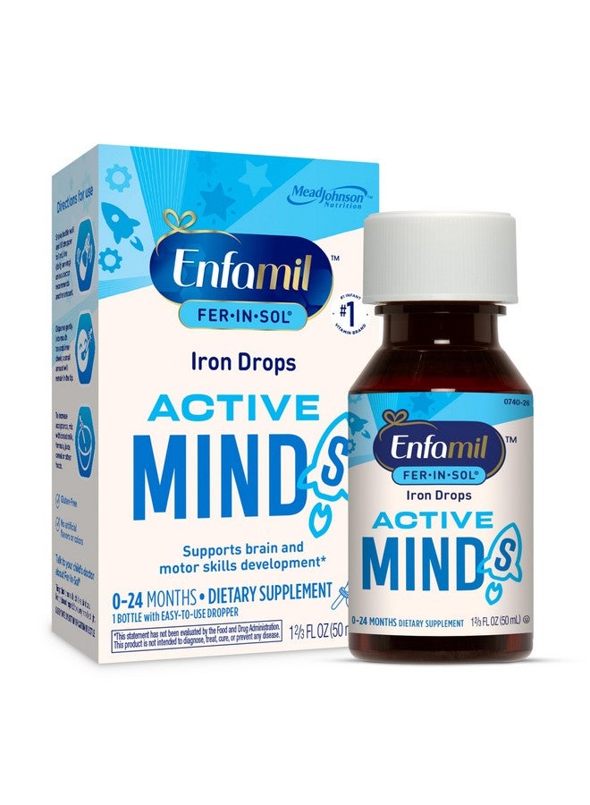 Enfamil Fer-In-Sol Iron Supplement Drops for Infants & Toddlers, Supports Brain Development, 50 mL Dropper Bottle - Image 1