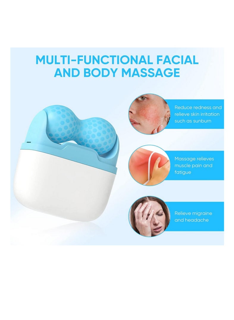 Generic - 2 in-1 Ice Roller for Face Skin Care Tool Personal Skin Cooling Ice Derma Roller Therapy Tools, Cold Facial Ice Roller Masin-1 Ice Roller for Face Skin Care Tool Personal Skin Cooling Ice Derma Roller Therapy Tools, Cold Facial Ice Roller Massager for Eye Puffiness, Migraine, TMJ Pain Relief & Minor Injury (Pink)sager for Eye Puffiness, Migraine, TMJ Pain Relief & Minor Injury (BLUE) - Image 1