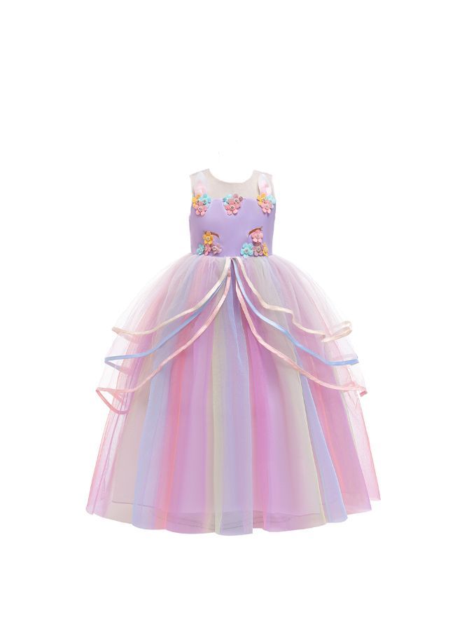 NIBEMINENT Long Unicorn Gauze Princess Holiday Costume 160cm - Image 1
