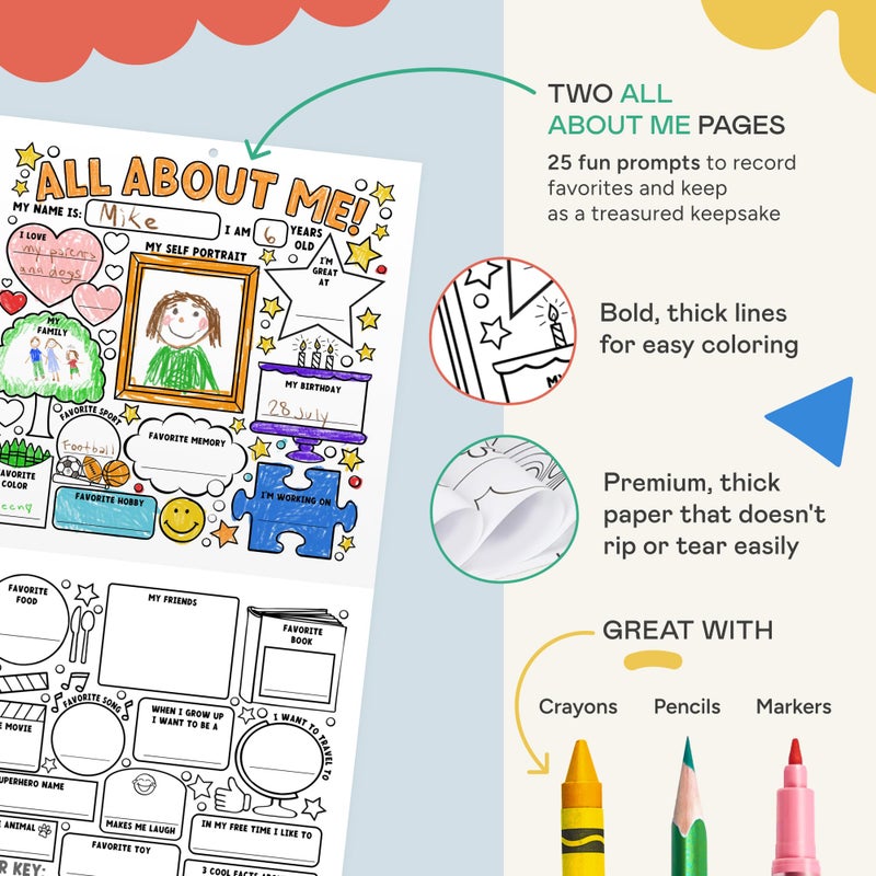 Tiny Expressions 2026 Kids Calendar Undated - Funtastic Coloring and Activity Calendar for Kids - 12 x 12 Inches, Customizable for 2026 or 2027 - Educational and Interactive Use at Home and School - Image 5