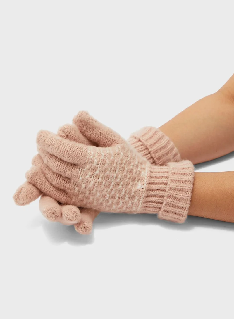 ELLA Chevron Bobble Gloves