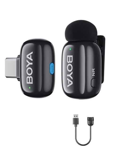 BOYA MINI-17 Wireless Lavalier Microphone Noise Cancellation Microphone For iPhone 15/16 Android Smartphones Ultra mini microphone with AI Voice Change, Metal Clip on Mic for Vlogging TikTok YouTube Content Creators Live Streaming Interview Recording