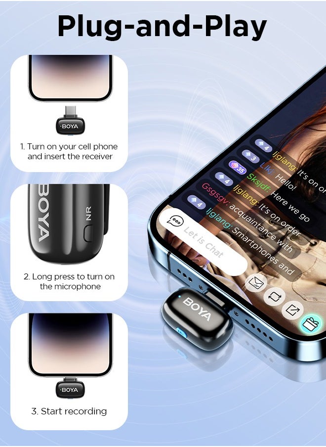 BOYA - BOYA MINI-17 Wireless Lavalier Microphone Noise Cancellation Microphone For iPhone 15/16 Android Smartphones Ultra mini microphone with AI Voice Change, Metal Clip on Mic for Vlogging TikTok YouTube Content Creators Live Streaming Interview Recording - Image 1