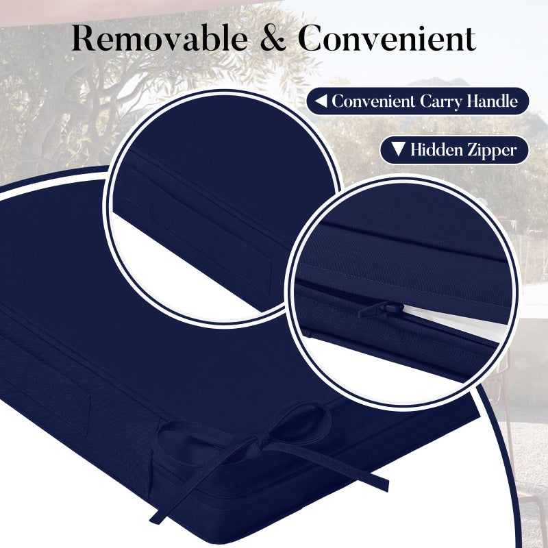 Basic Beyond Outdoor Chair Cushions For Patio Furniture  Waterproof Outdoor Seat Cushions Set Of 4 18 X 18  Patio Chair Cushions Set Of 4 With Ties And Handle  Navy - Image 4