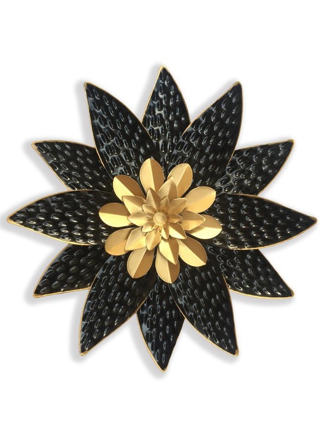 Picfarce Metal Flower Wall Art Decor,10" Rustic Modern Antique Floral Sculpture, Distressed Iron Wall Hanging Home Decoration Accent Artworks for Indoor Kitchen Bedroom Living Office Outdoor Garden Patio - Image 1