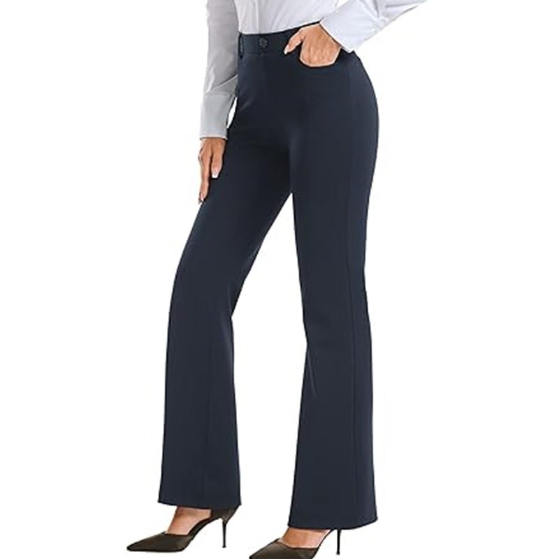 Women'S Dress Pants Business Casual Work Pants With Pocket Regular Casual Pants For Office - Image 3