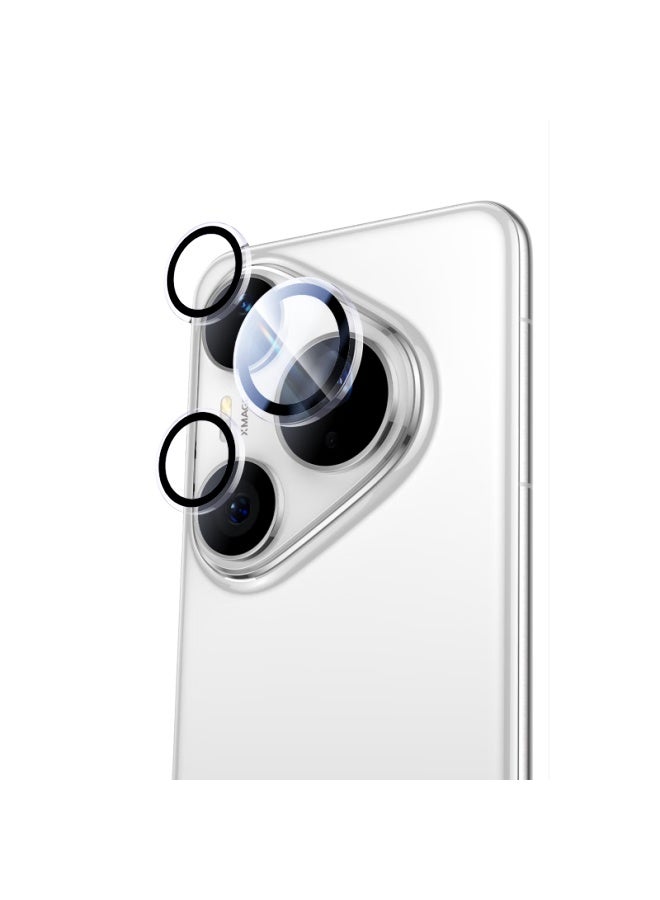 Shanmo Lens Protector For Huawei Pura 80 Ultra Tempered Glass Film, Anti-fingerprint, Auto-alignment Camera Protection Film, Transparent Version, 2 Sets