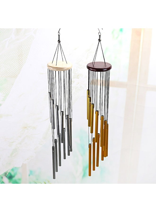 جرس رياح معدني متعدد الأنابيب، زينة معلقة، هدية تذكارية للتخرج، هدية للطلاب، ذهبي - Image 2