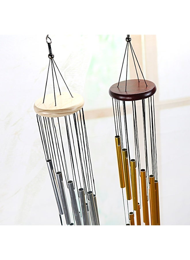 جرس رياح معدني متعدد الأنابيب، زينة معلقة، هدية تذكارية للتخرج، هدية للطلاب، ذهبي - Image 4