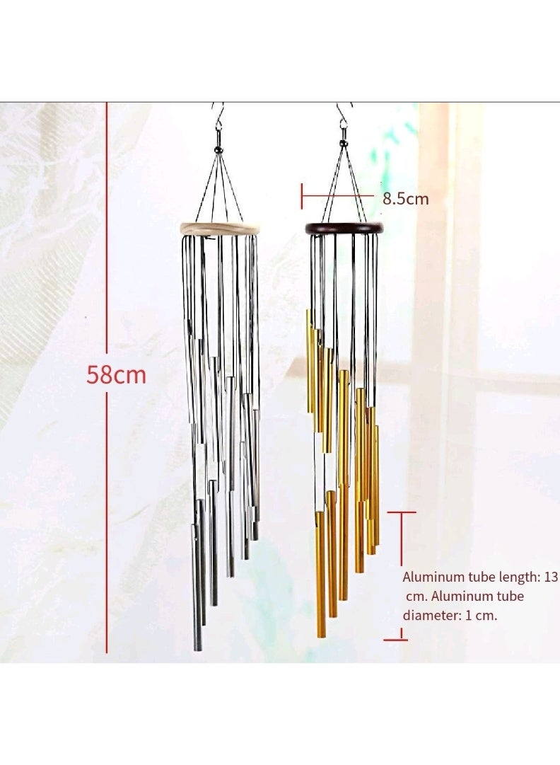 جرس رياح معدني متعدد الأنابيب، زينة معلقة، هدية تذكارية للتخرج، هدية للطلاب، ذهبي - Image 5