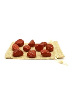 Plus Value Plus Value Red Jasper Pebbles fire Stone for Vastu Feng Shui Chakra Aura Personal Reiki Healing Crystals 200 Grams with Jute Bag  - Image 3