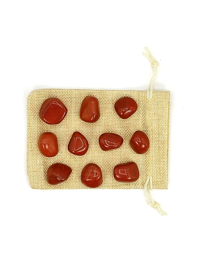 Plus Value Plus Value Red Jasper Pebbles fire Stone for Vastu Feng Shui Chakra Aura Personal Reiki Healing Crystals 200 Grams with Jute Bag  - Image 4