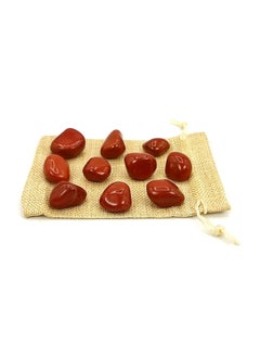 Plus Value Plus Value Red Jasper Pebbles fire Stone for Vastu Feng Shui Chakra Aura Personal Reiki Healing Crystals 200 Grams with Jute Bag  - Image 2