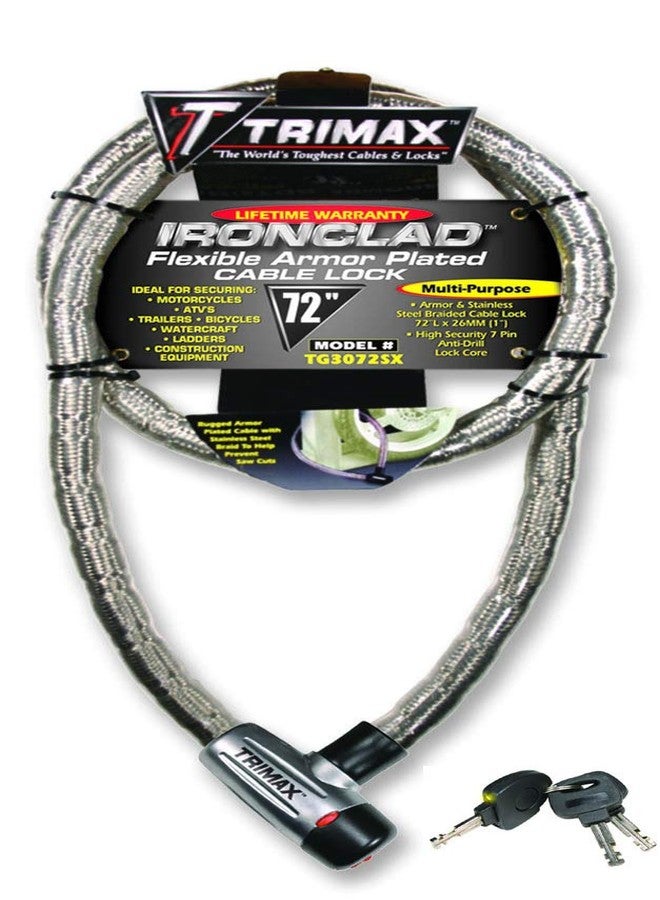 Trimax TG3072SX Supermax Security Armor Plated 72" x 26mm Stainless Steel Locking Cable - Image 2