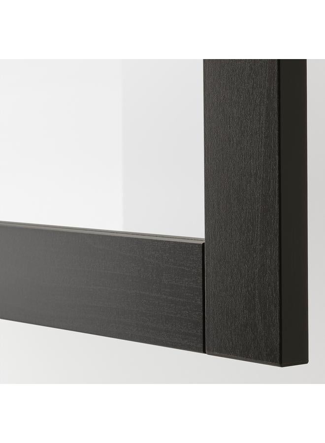 Zaboon Wall-mounted cabinet combination, black-brown/Sindvik black-brown clear glass, 60x22x64 cm - Image 2