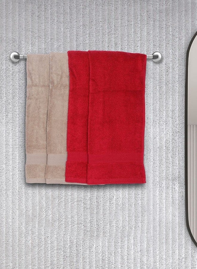 BIANCA Ultra Soft Zero Twist 100% Cotton Towel -4pc Hand Towel (Paradiso) | Super Absorbent, Fluffy | AeroCore Organic Technology - for Men, Women, Gym, Kitchen Solid-Burgundy/Wheat - Image 1