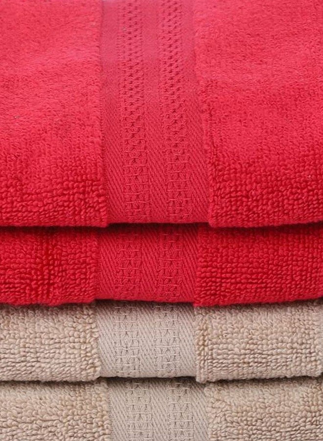 BIANCA Ultra Soft Zero Twist 100% Cotton Towel -4pc Hand Towel (Paradiso) | Super Absorbent, Fluffy | AeroCore Organic Technology - for Men, Women, Gym, Kitchen Solid-Burgundy/Wheat - Image 3