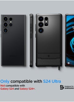 Spigen غطاء حماية متين لهاتف سامسونج جالاكسي S24 الترا (2024) - أسود مطفي  - Image 4