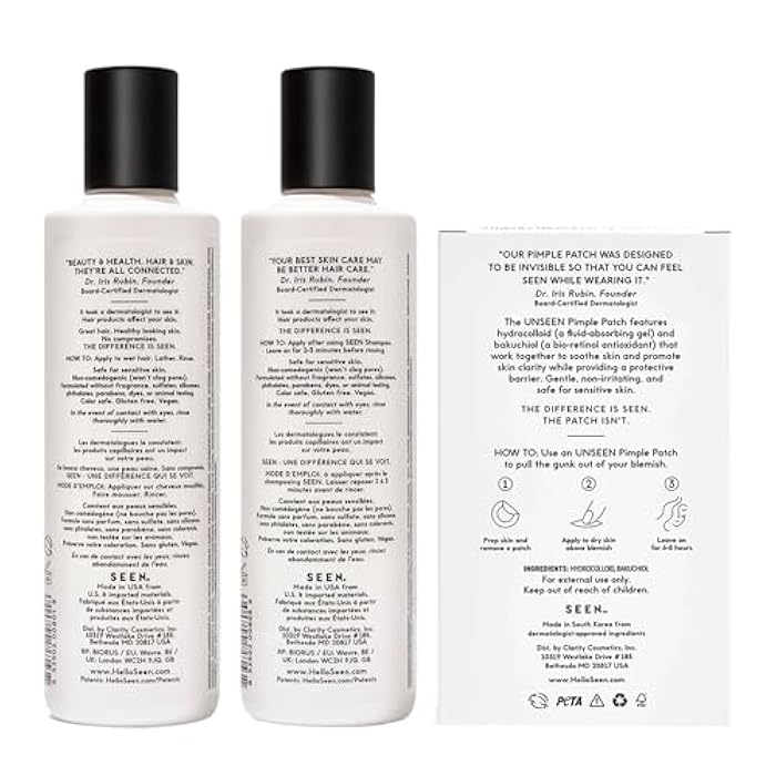 SEEN Acne-Safe Bundle - Fragrance Free- Shampoo, Conditioner & Pimple Patches – Non-Comedogenic, Dermatologist-Developed, Safe for Sensitive, Eczema & Acne-Prone Skin - Image 2