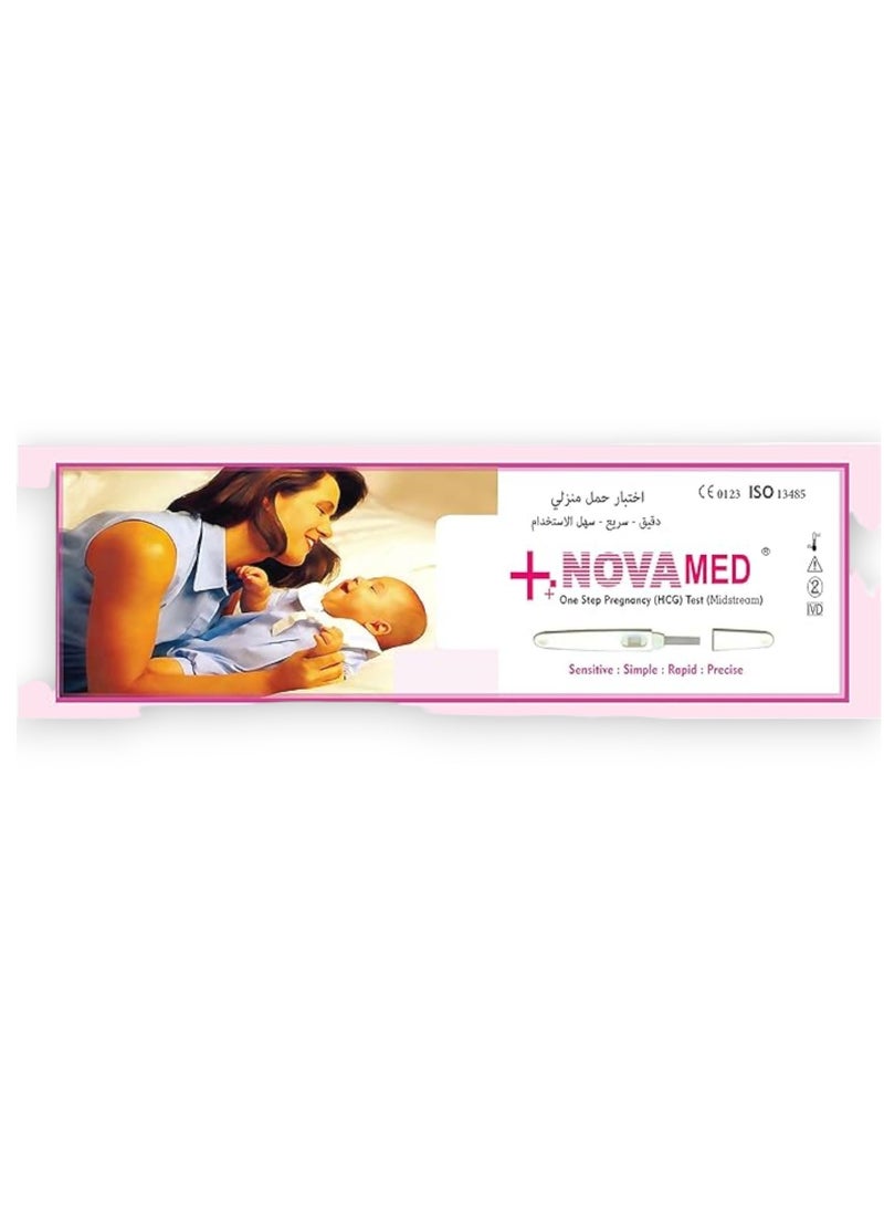 NOVAMED One Step Pregnancy Hcg Test Kit, Midstream - Image 1