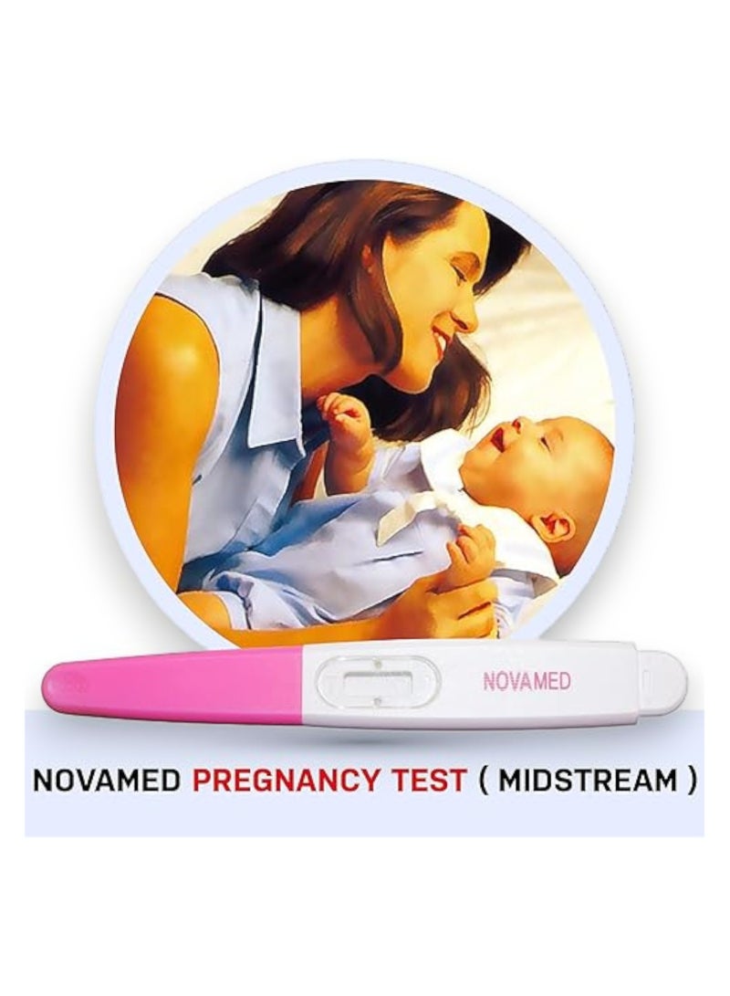 NOVAMED One Step Pregnancy Hcg Test Kit, Midstream - Image 2