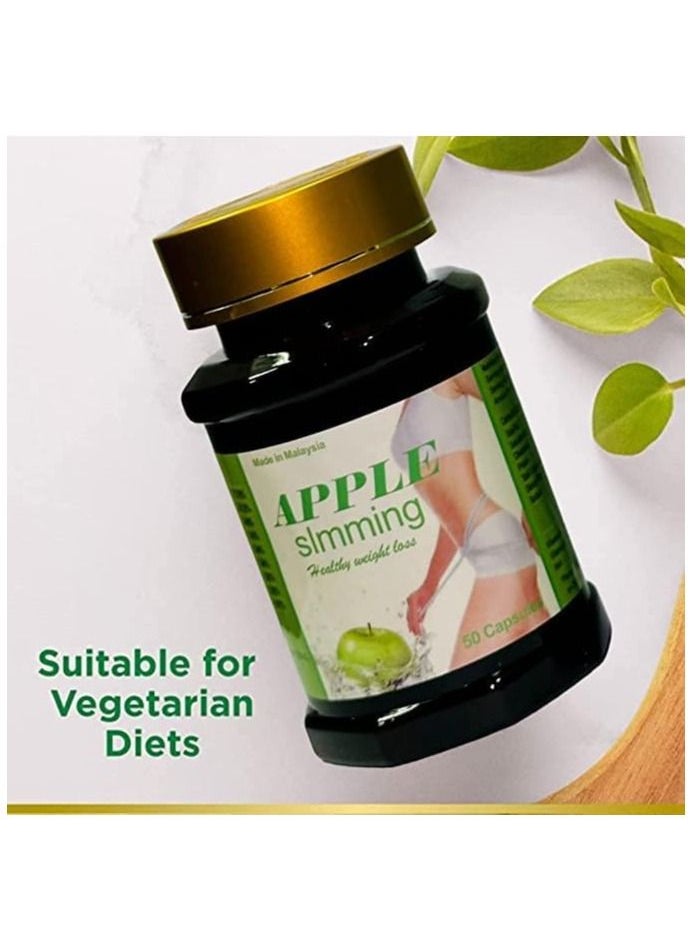 BEAUTY VOC - Green Apple Slimming Capsules to Boost Metabolism, Trim Waist, and Elevate Natural Energy for Enhanced Focus and Elevated Mood, 50 Capsules - Image 1