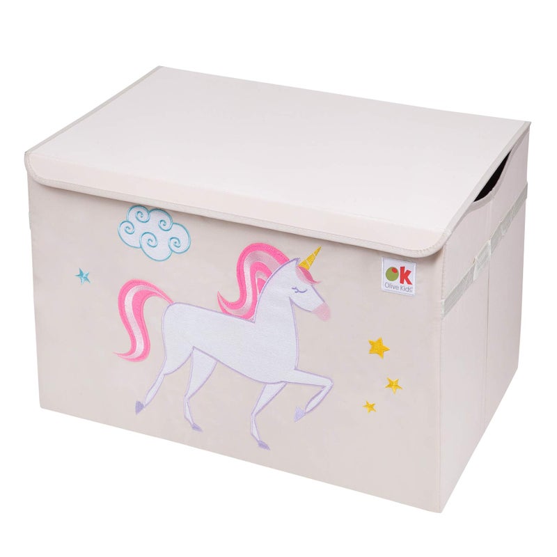 Wildkin Wildkin Kids Fabric Toy Chest Sturdy Storage Box wHandle for Toys Supplies Unicorn