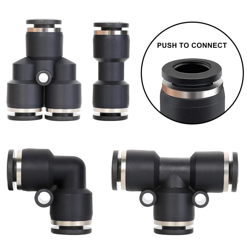 Hromee Air Line Tubing Kit, 1/4 Inch (6.35MM) OD x 32.8 Feet Polyurethane PU Tube and Push to Connect Fittings, 14 PCS Compressed Pipe and Accessories Kit - Image 4