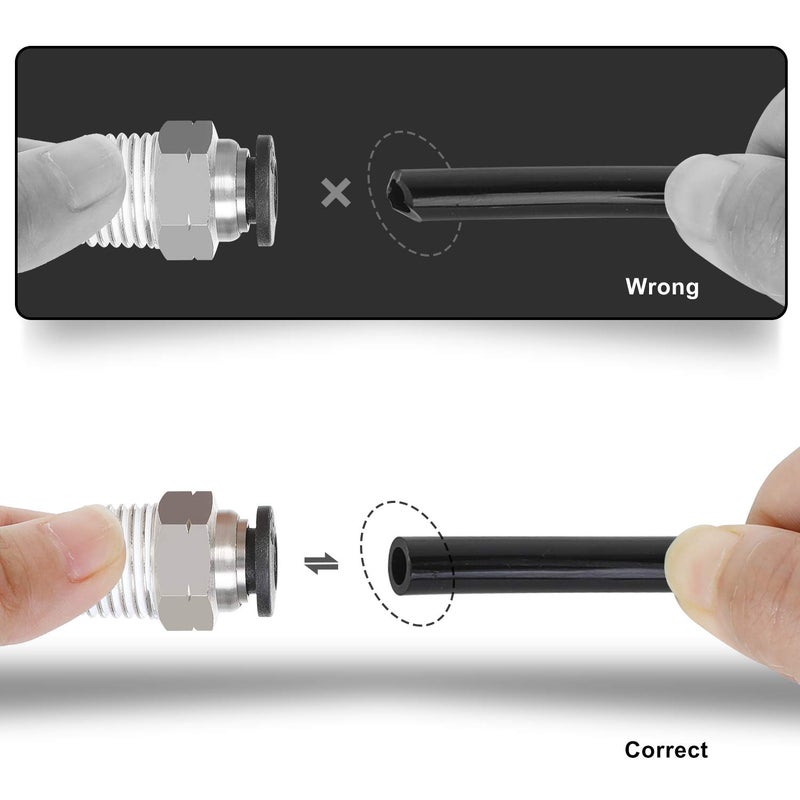 Hromee Air Line Tubing Kit, 1/4 Inch (6.35MM) OD x 32.8 Feet Polyurethane PU Tube and Push to Connect Fittings, 14 PCS Compressed Pipe and Accessories Kit - Image 5
