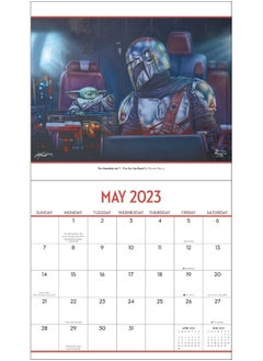Andrews McMeel Publishing The Mandalorian by Thomas Kinkade Studios 2023 Deluxe Wall Calendar with Print  - Image 3