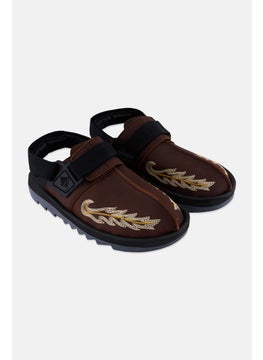 Men Beatnik Slingback Closure Sandals, Brown Combo