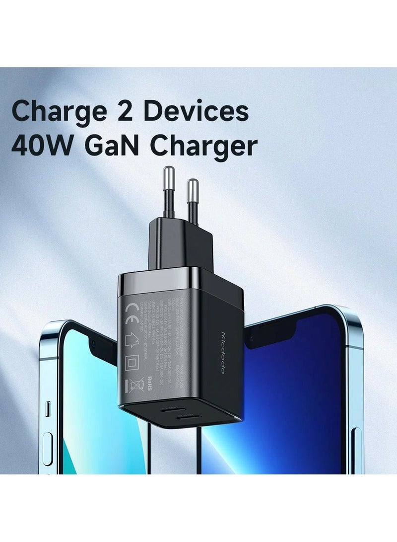 مكدودو شاحن سريع بقوه 40 وات PD بعدد 2 مدخل Type-c - Image 5