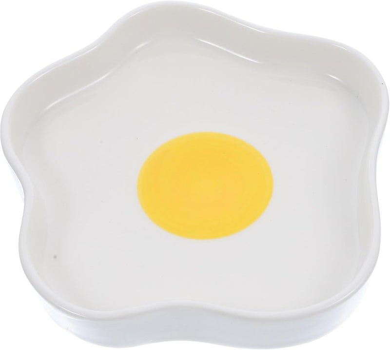 Cabilock Egg Design Ceramic Plate  Cute Small Dessert Plate for Salad Snacks Breakfast Kids Easter 59 Inch - Image 1