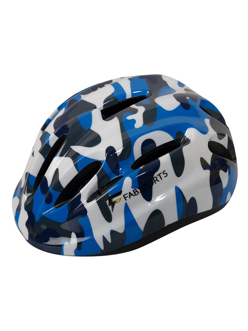 FABSPORTS Camouflage Printed Safety Helmet for Kids-Boys & Girls (5-12 Years), Light Weight Bicycle/Bike Helmet, Adjustable Size, Superior Ventilation for Cycling/Skating/Skate Boarding - Image 1