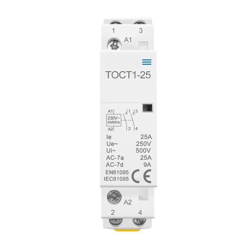 1NC 220V AC Modular Contactor 25A 2P Din Rail Household 110V 230V 24V NO NC - Image 2