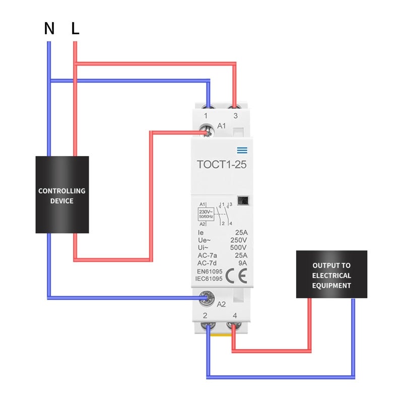 1NC 220V AC Modular Contactor 25A 2P Din Rail Household 110V 230V 24V NO NC - Image 5