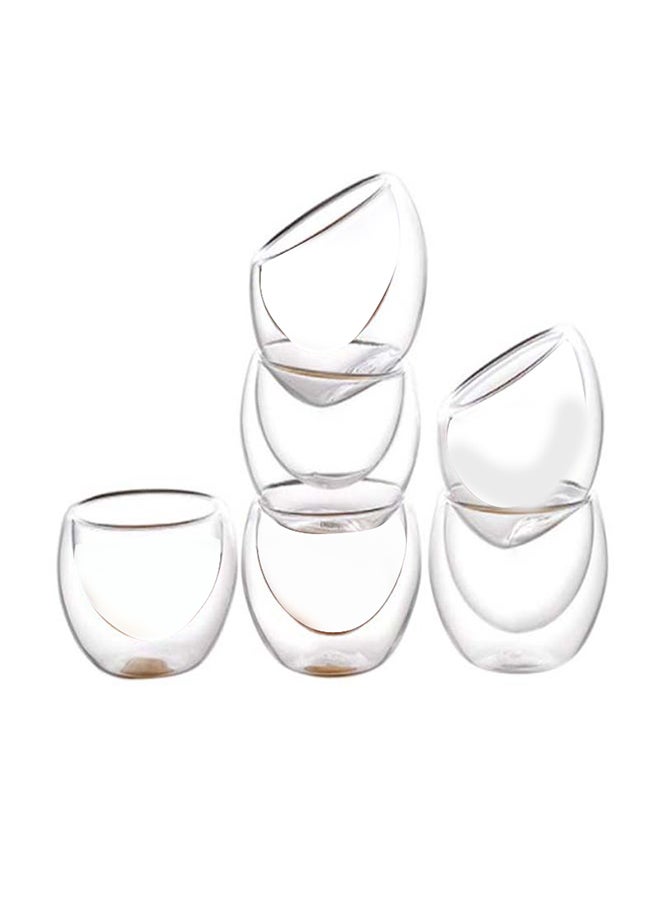 إسكدنيا طقم فناحين قهوة عربية من 6 قطع شفاف - Image 1