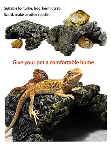Bigwe Reptile Habitat, Turtle Hideout,Water Tank Decoration for Fish, Reptiles, Amphibians,Frogs, Snakes,Lizards,Shrimps, Spiders and Small Animals… - Image 3