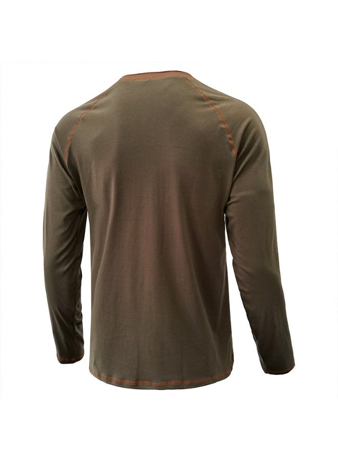 general Men's Henley Shirts Raglan Long Sleeve Casual Slim Fit Lightweight Fashion T-Shirts - Image 2