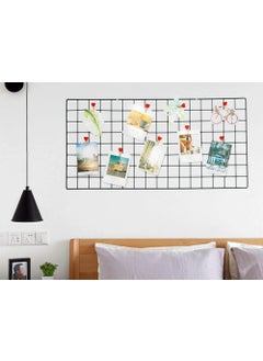 Franklite Franklite Iron Square shape hanging Grid frame for home Decoration wall photog collage photo key as per your requirement 85x 55 cm Black  - Image 1