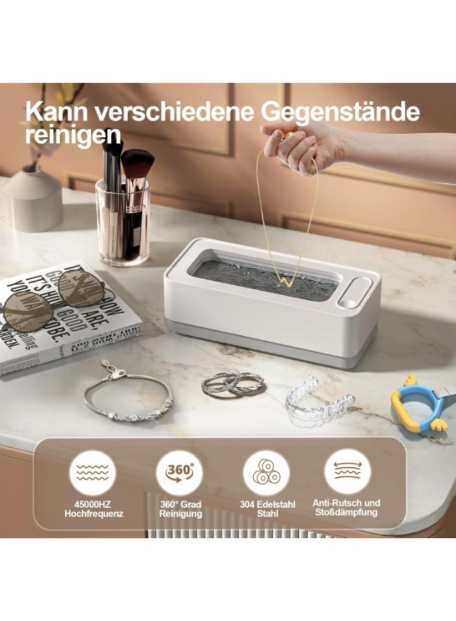 CMGTYYD Ultrasonic Jewelry Cleaner - Protable Professional Ultrasonic Cleaner Machine for Jewelry, Ring, Silver, Retainer, Eyeglass, Watches, Coins (White) - Image 5